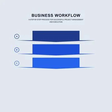 Blue Business Workflow Process Infographic Template Stock Illustration