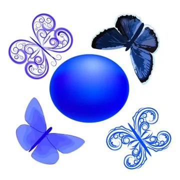 Blue butterflies Illustrazione stock