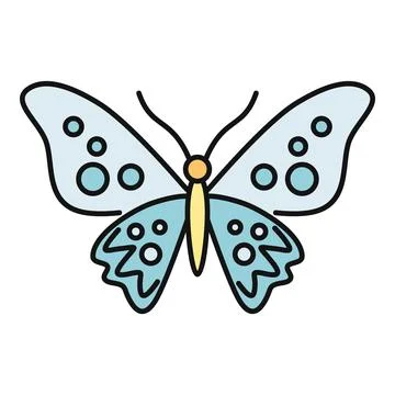 Blue butterfly icon flying vector illustration Stock Illustration