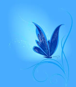 Blue Butterfly Stock Illustration
