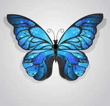 Blue butterfly morpho Ilustración de archivo