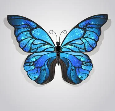 Blue butterfly morpho Ilustración de archivo