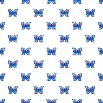 Blue butterfly pattern creating a seamless background design Illustrazione stock