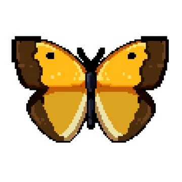 Blue butterfly pixel art vector illustration Stock Illustration