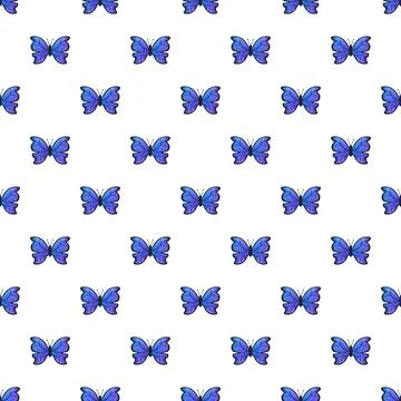 Blue butterfly seamless pattern background design Stock Illustration