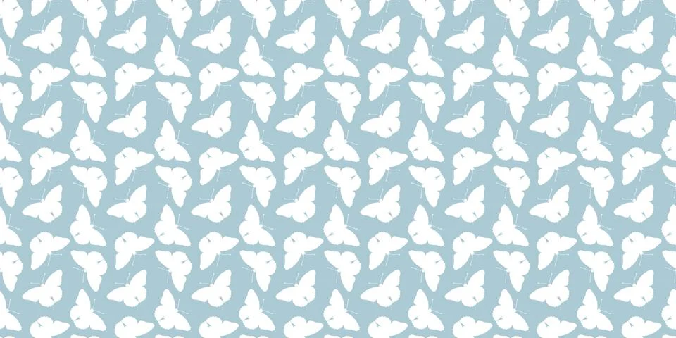 Blue butterfly seamless repeat pattern background vector Stock Illustration