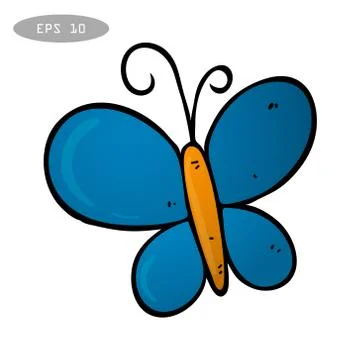 Blue Butterfly Vector Illustration Illustrazione stock