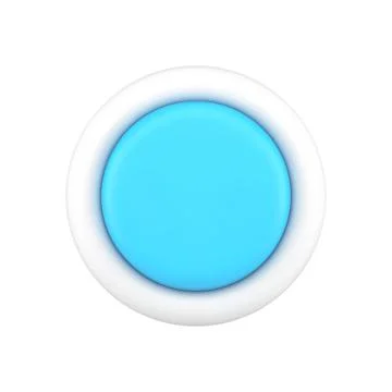 Blue button 3d icon. Minimalistic round switch of settings Stock Illustration