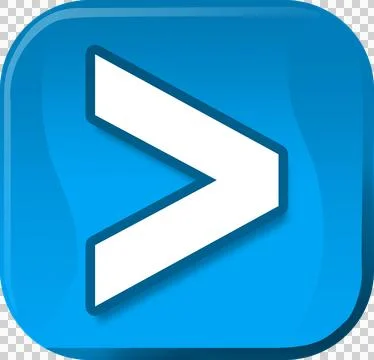 Blue button of greater than symbol Stock Illustration