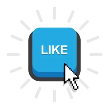 Blue Button Like Stock Illustration