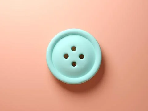 Blue button on pink background 3d rendering Stock Illustration