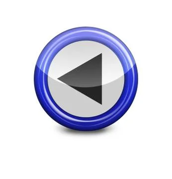 Blue button play on a white background Stock Illustration