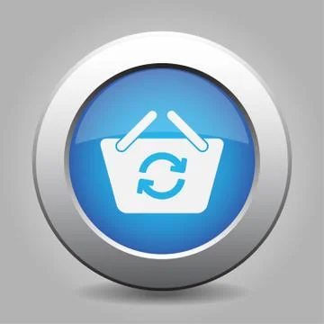 Blue button shopping basket refresh Stock Illustration