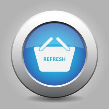 Blue button shopping basket - refresh Stock Illustration