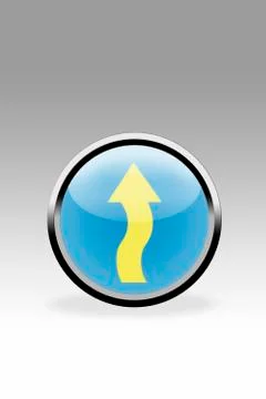 Blue button showing arrow sign, close up Stock Illustration