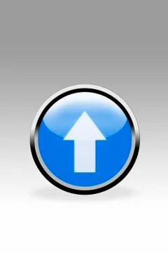 Blue button showing arrow sign, close up Stock Illustration