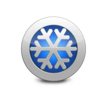 Blue button with snowflake inside. New year 库存插图