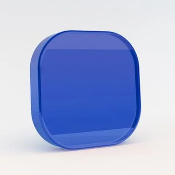 Blue button on white Stock Illustration