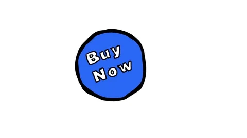 Blue BUY NOW Button Scribble Animation Doodle White Background Video stock 73574310
