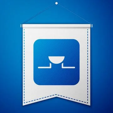 Blue Buzzer in electronic circuit icon isolated on blue background. White Stock Illustration