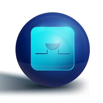 Blue Buzzer in electronic circuit icon isolated on white background. Blue c.. Stock Illustration