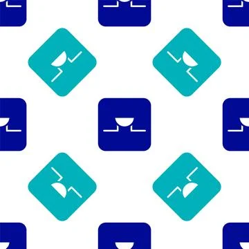 Blue Buzzer in electronic circuit icon isolated seamless pattern on white b.. 스톡 일러스트