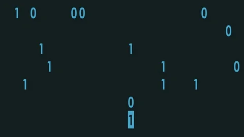 Blue bynary code fast random typing on display flat animation background loop - Stock Footage 83161399