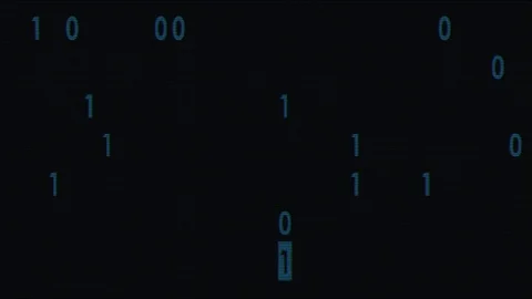 Blue bynary code fast random typing on old led lcd display animation background Stock Footage 83161706