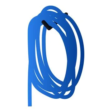 Blue cable on nail icon, isometric style Stock Illustration