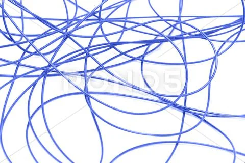 Blue Cable On A White Background