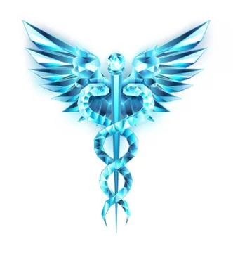 Blue Caduceus Symbol Stock Illustration