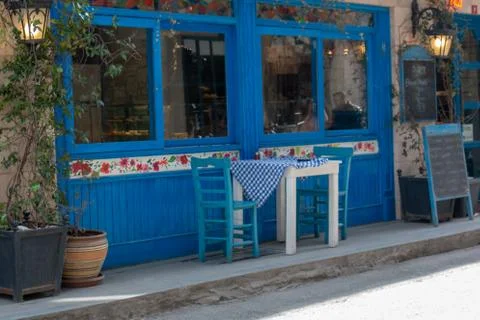 Blue cafe Stock Photos