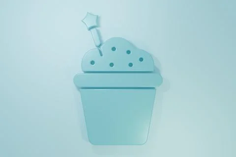 Blue Cake icon isolated on blue background. Happy Birthday. Minimalism conc.. Stock Illustration