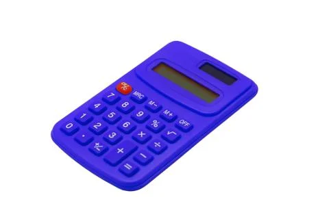 Blue calculation isolated on white Stock Photos