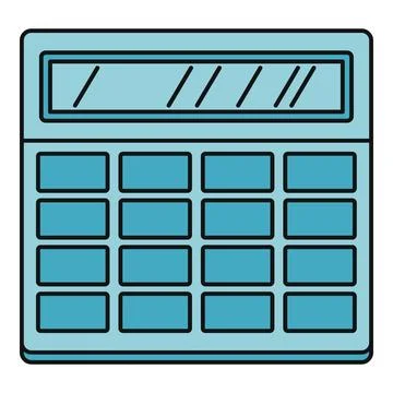 Blue calculator icon representing math and finance Stock Illustration