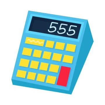 Blue calculator. Vector illustration on a white background. Stockillustratie