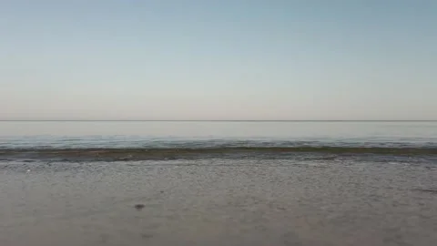 Blue, calm sea waves, low angle Stock Footage 137447247