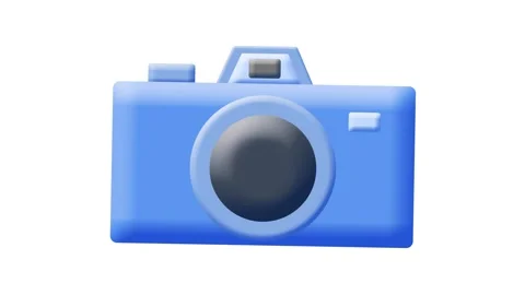 Blue camera animation icon pop up greenscreen 3d camera animation Stock Footage 241714437