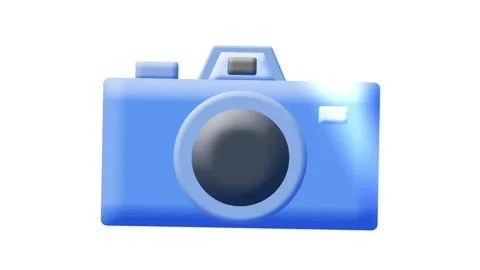 Blue camera animation icon pop up greenscreen 3d camera animation Stock Footage 241714444