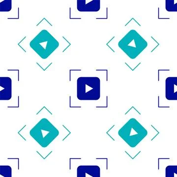 Blue Camera focus frame line icon isolated seamless pattern on white backgr.. イラスト素材