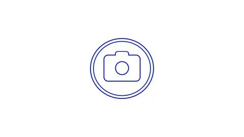 Blue camera icon inside circle, simple design, modern graphic element, clea.. イラスト素材