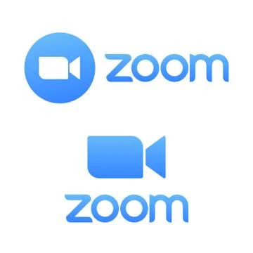 Blue camera icon - Zoom app logo vector - Live media streaming application for Stock-Illustration