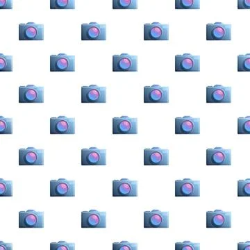 Blue camera seamless pattern and backdrop Stock Illustration