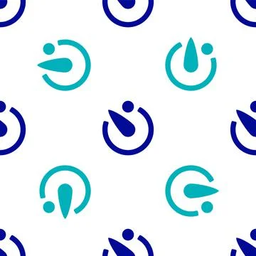 Blue Camera timer icon isolated seamless pattern on white background. Photo Illustrazione stock