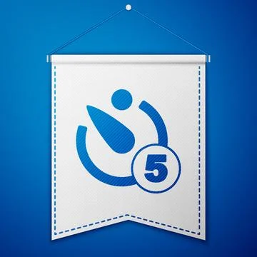 Blue Camera timer icon isolated on blue background. Photo exposure. Stopwatch Illustrazione stock