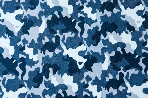 Blue camouflage pattern leather texture closeup. Use for background. Stock Photos
