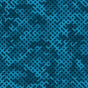 Blue Camouflage Seamless Pattern. Glowing Color Seamless Camouflage Net Illustration