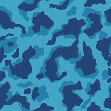 Blue Camouflage seamless pattern. Stock Illustration