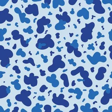 Blue camouflage texture with seamless pattern. Stock Illustration