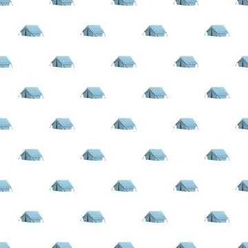 Blue camping tent seamless pattern repeating background 스톡 일러스트